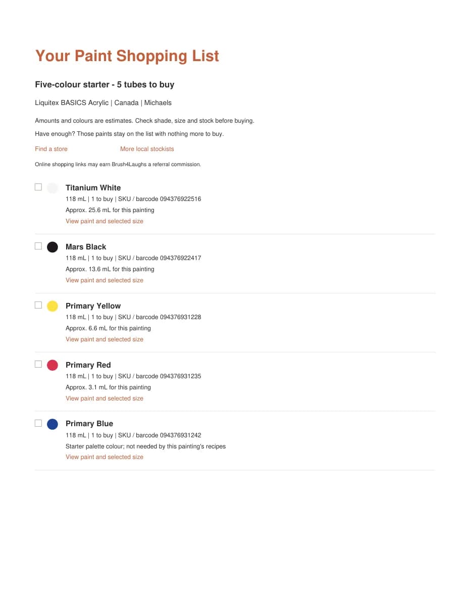 By the lily pond: guide page, shopping list (first page)
